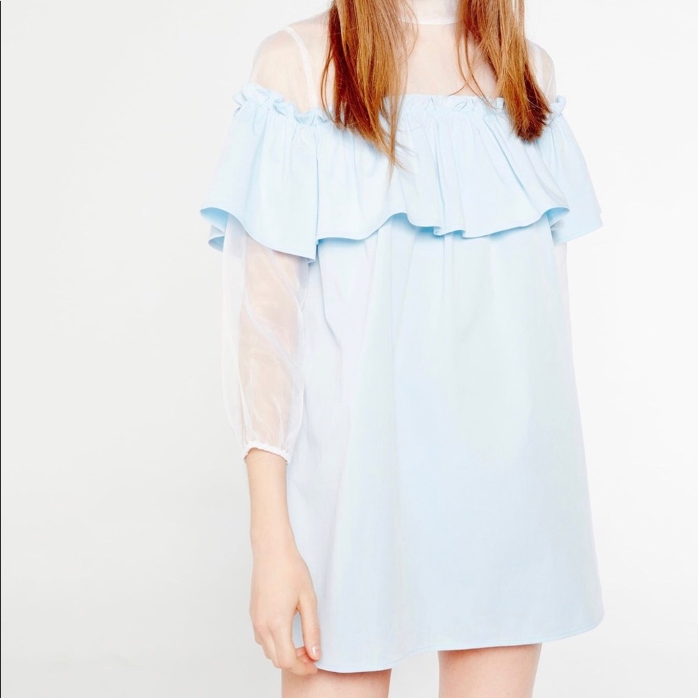 AMT Above Mediocre Taste Baby Blue Strapless Dress